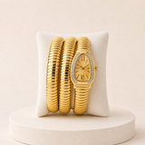 Relógio-serpente dourado com mostrador dourado, imagem principal