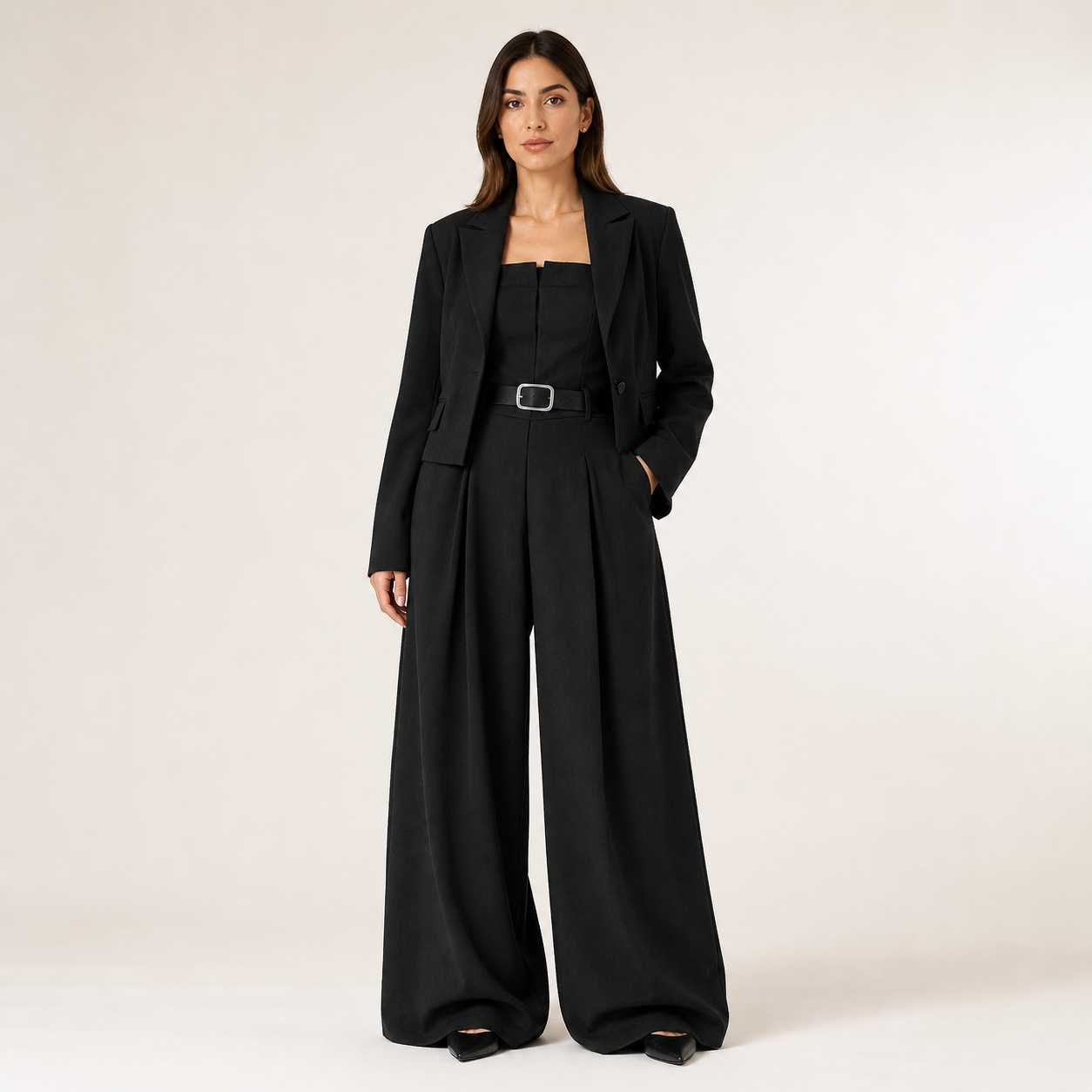 MARIA conjunto com bustier preto — vista frontal