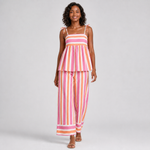 MORIAH conjunto rosa às riscas — vista frontal