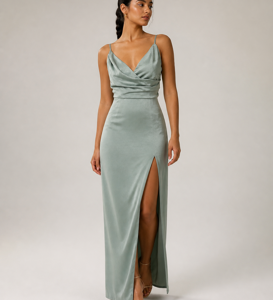 ANYA vestido longo verde - imagem principal