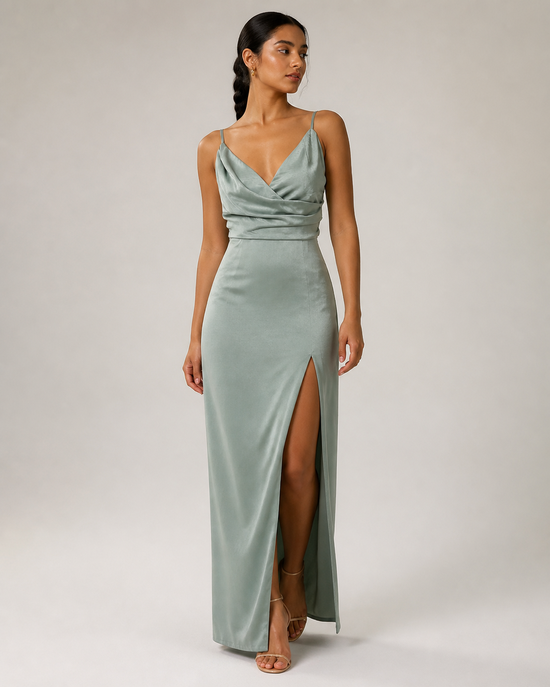 ANYA vestido longo verde - imagem principal