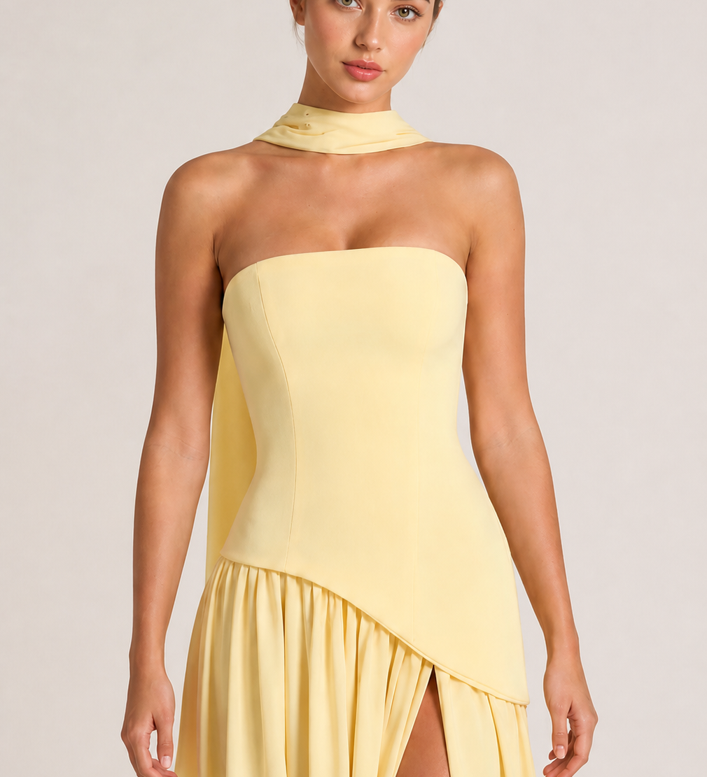 JULIA vestido amarelo — vista aproximada