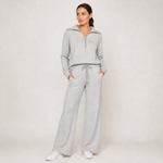 ELISAMA conjunto lounge cinzento — vista frontal de corpo inteiro