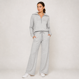 ELISAMA conjunto lounge cinzento — vista frontal de corpo inteiro