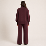 EVELINE conjunto de malha vermelho bordeaux — vista traseira