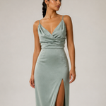 ANYA vestido longo verde - detalhe