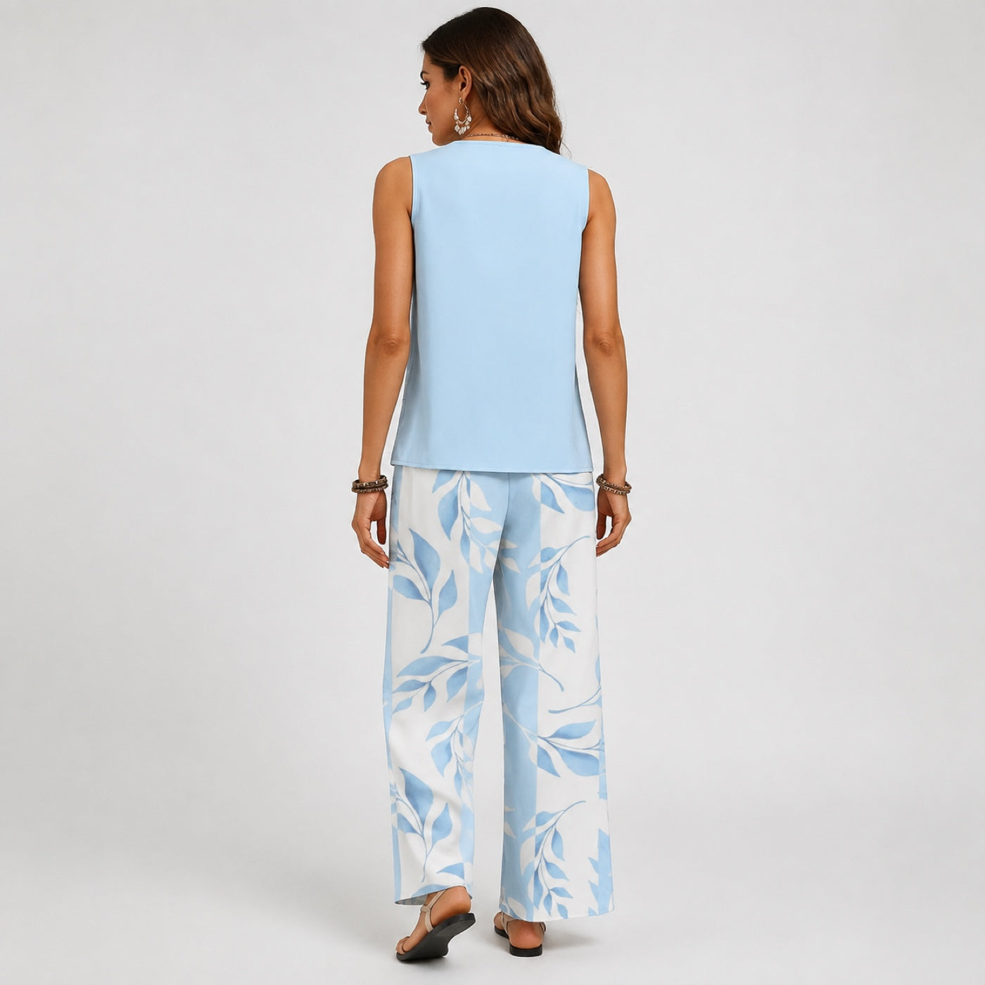 ALDA azul floral — vista traseira