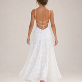 FRANCISA vestido branco em renda — costas na modelo