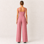 DOLCE corset e calças rosa — vista traseira com fecho fechado