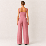 DOLCE corset e calças rosa — vista traseira com fecho fechado