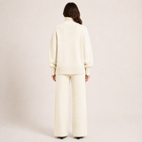 EVELINE conjunto de malha branco — vista traseira
