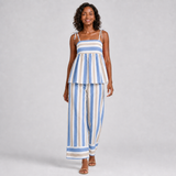 MORIAH conjunto azul às riscas — vista frontal