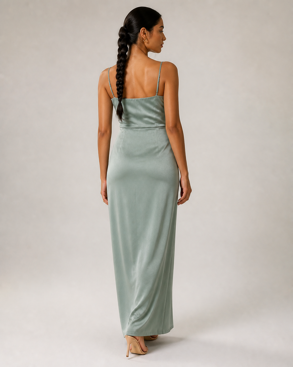 ANYA vestido longo verde - vista traseira