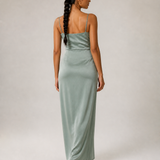 ANYA vestido longo verde - vista traseira