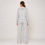 ELISAMA conjunto lounge cinzento — vista traseira de corpo inteiro