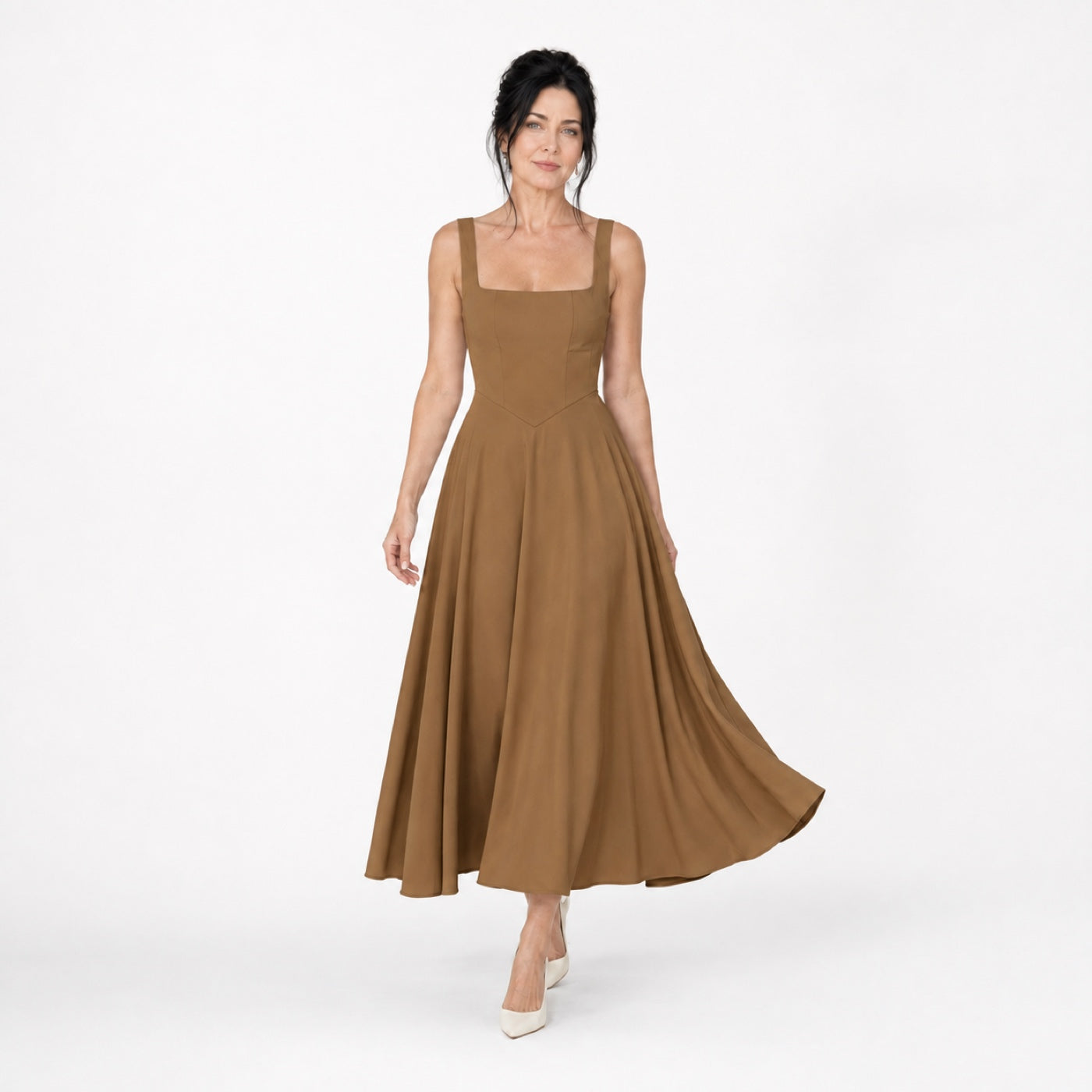SCARLETT vestido castanho