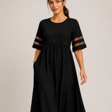 ADELAID vestido preto - detalhe