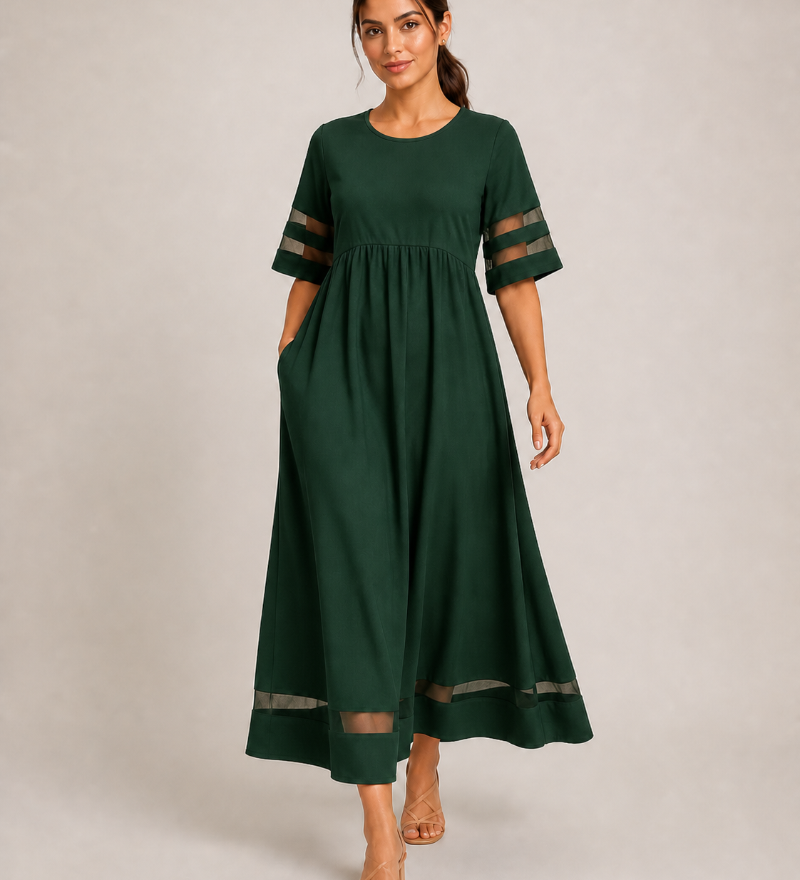 ADELAID vestido verde escuro - imagem principal
