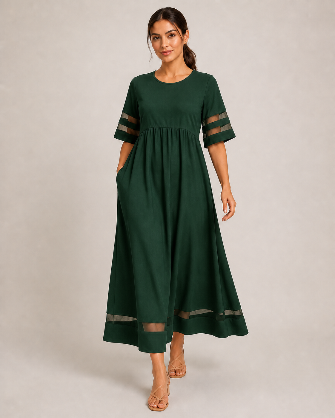 ADELAID vestido verde escuro - imagem principal