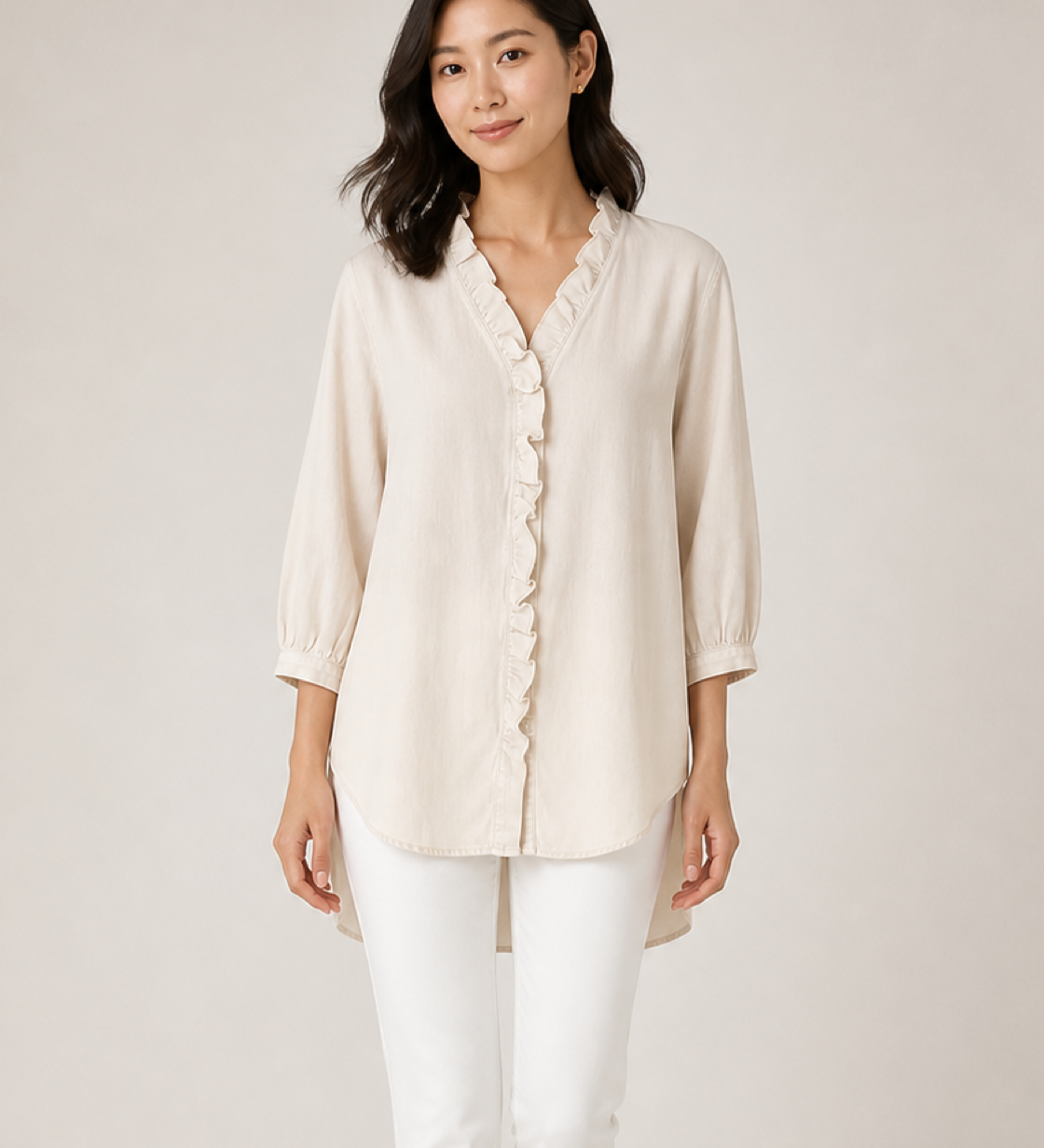 ADELE blusa apricot - detalhe