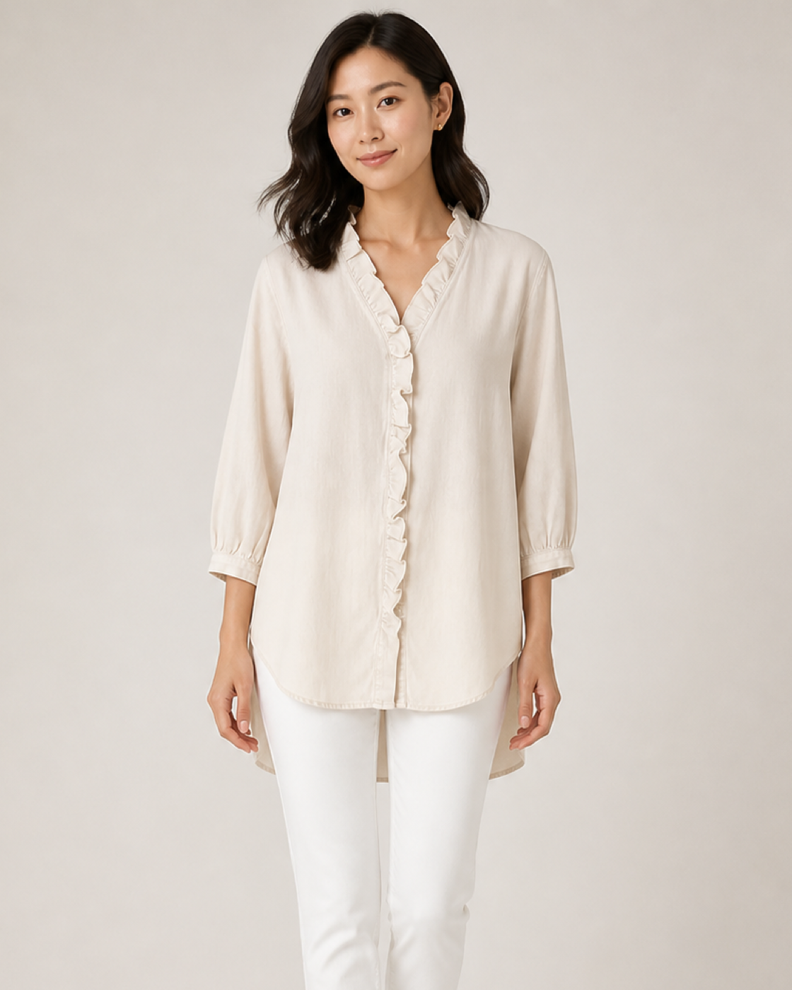 ADELE blusa apricot - detalhe