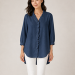 ADELE blusa azul escuro - detalhe