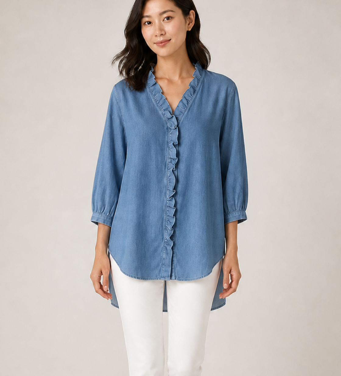 ADELE blusa azul - detalhe