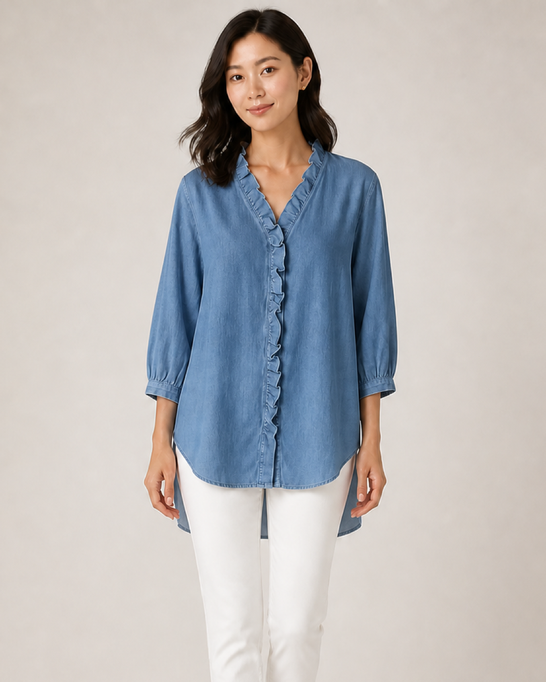 ADELE blusa azul - detalhe