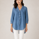 ADELE blusa azul - detalhe