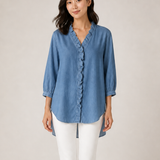 ADELE blusa azul - detalhe