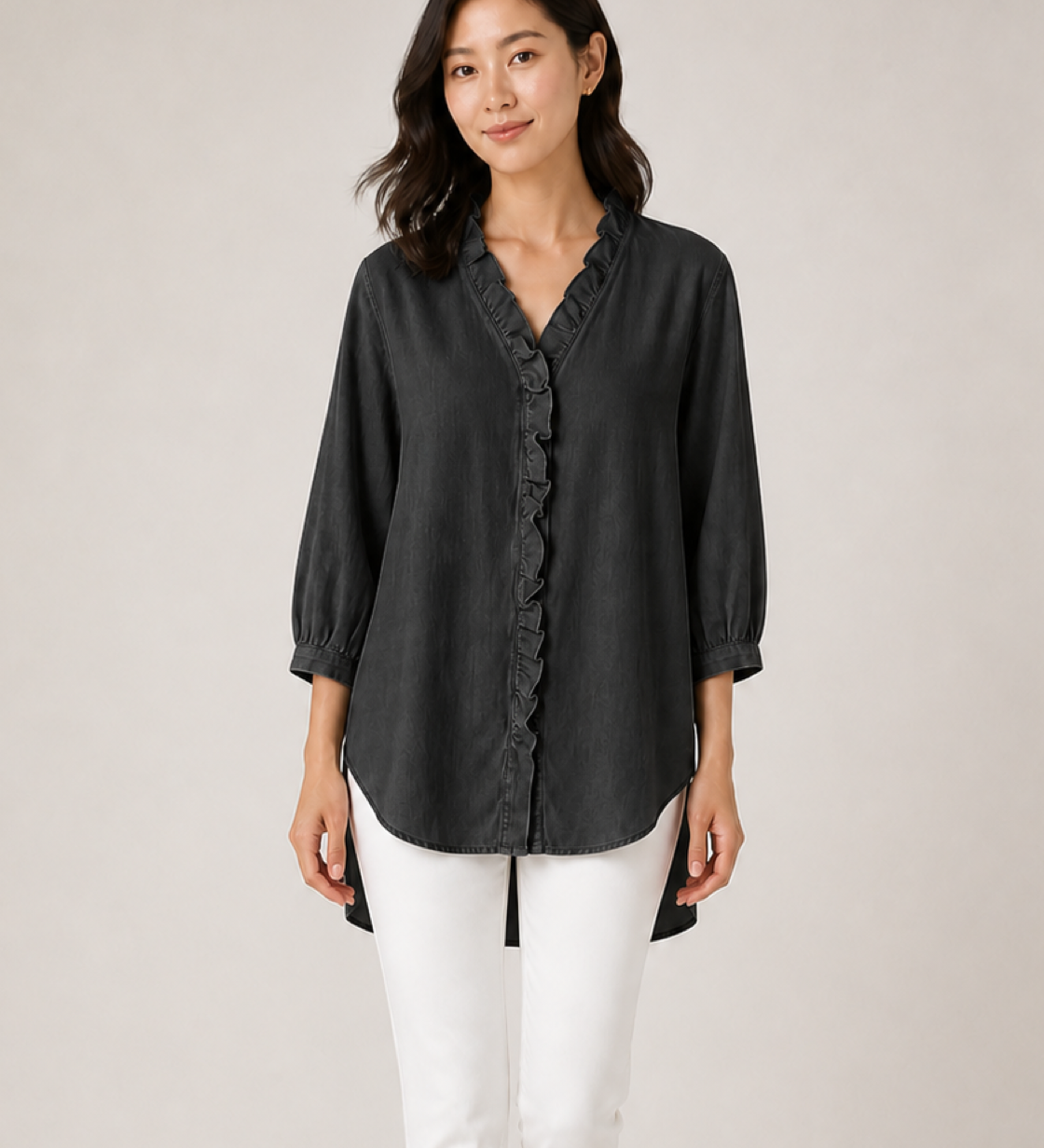 ADELE blusa preta - detalhe