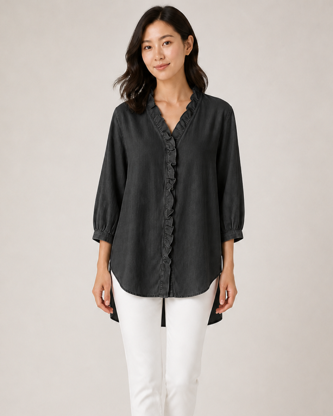 ADELE blusa preta - detalhe