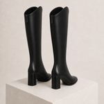 Botas ADELE pretas — vista traseira com fecho posterior