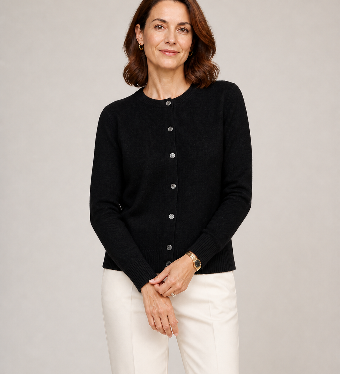 ANNA cardigan preto — vista aproximada
