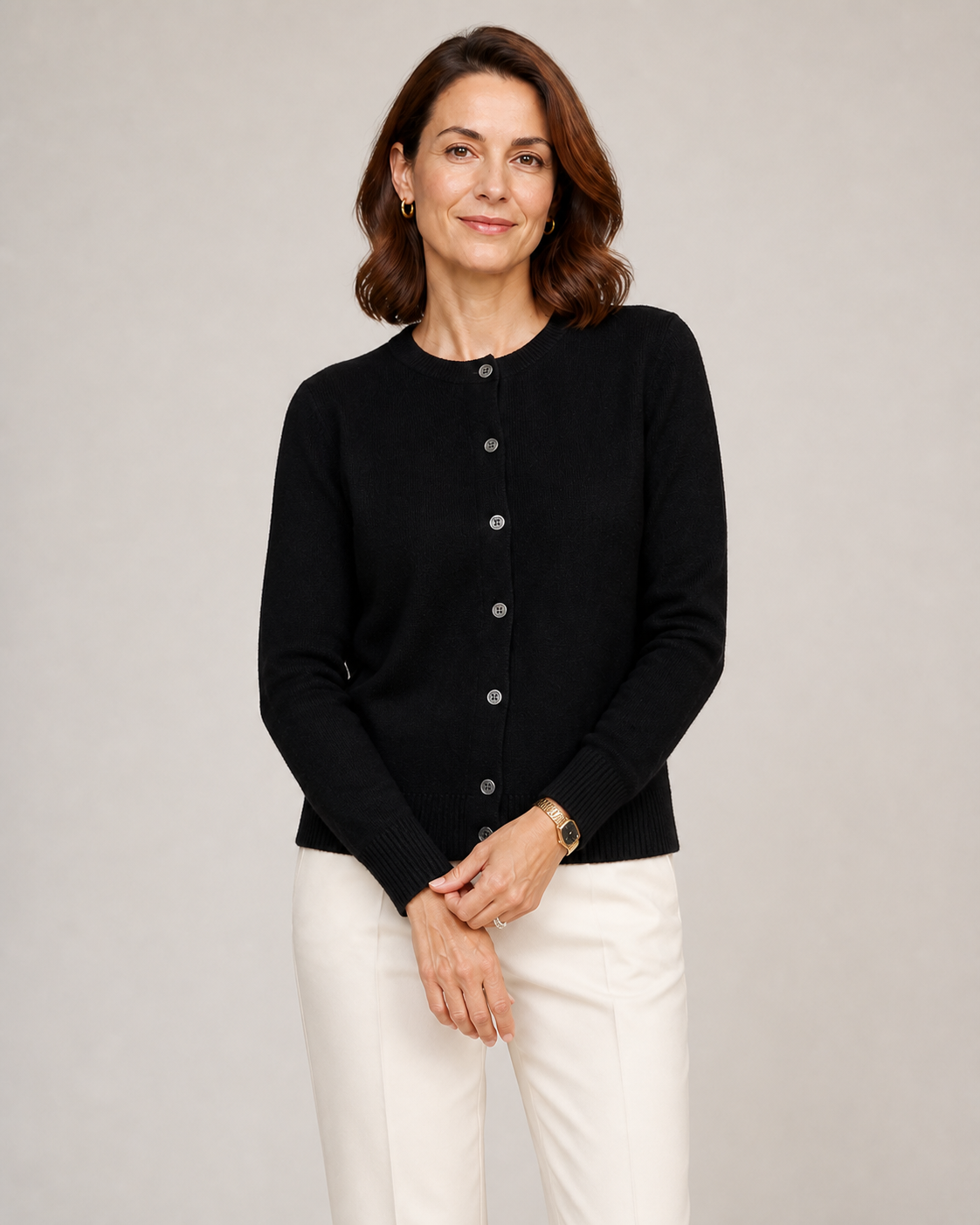 ANNA cardigan preto — vista aproximada