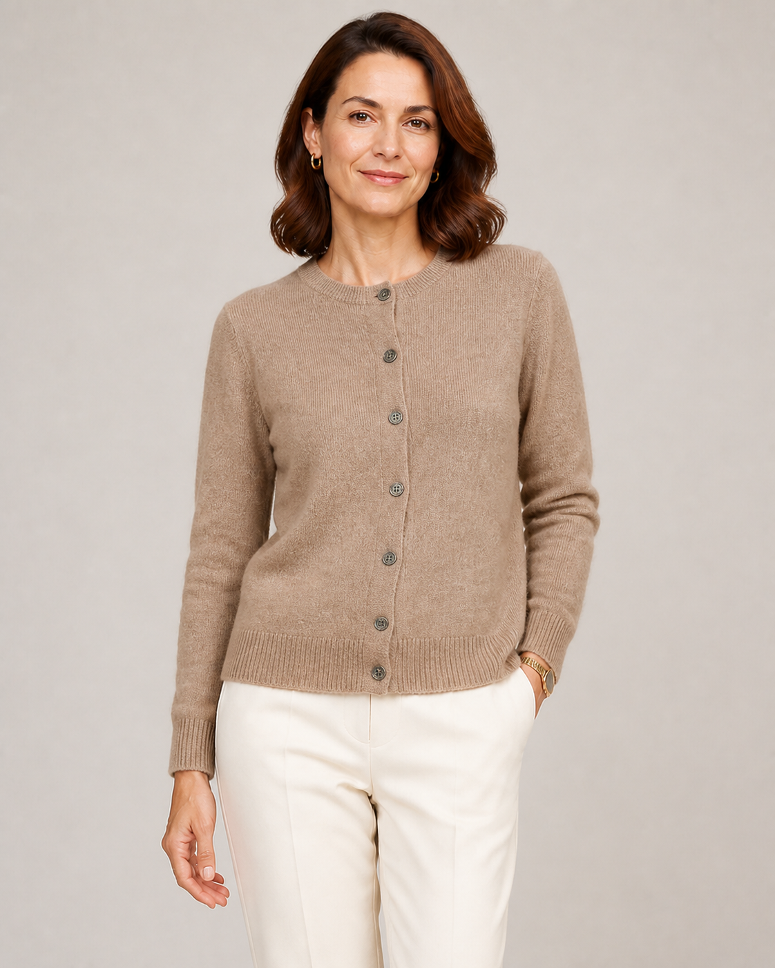 ANNA cardigan caqui — vista aproximada