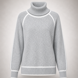 Aurora — sweater cinza-claro, vista frontal do produto