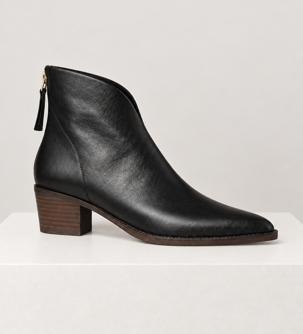 CAMILA — botins preto, vista lateral