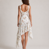 CLAIRE vestido boho floral — modelo de costas