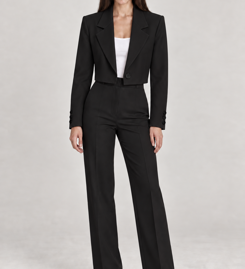 DIORA — blazer curto Preto, vista principal com modelo