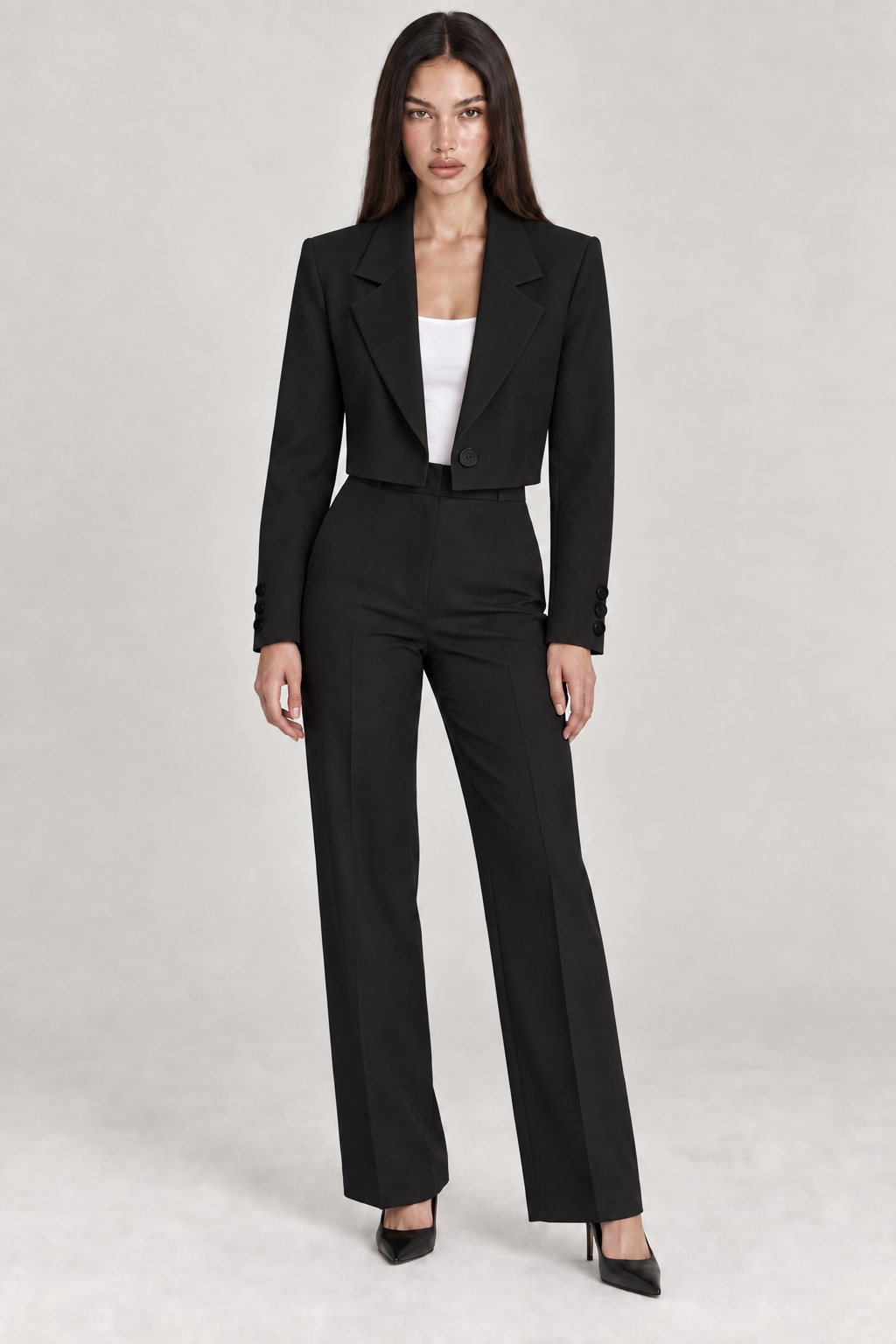DIORA — blazer curto Preto, vista principal com modelo