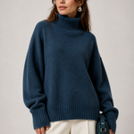 Sweater Elise azul-marinho — detalhe aproximado