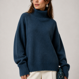 Sweater Elise azul-marinho — detalhe aproximado
