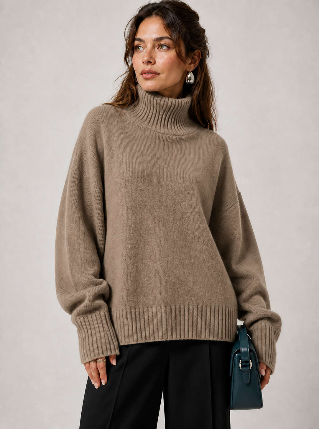 Sweater Elise camel — detalhe aproximado