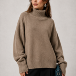 Sweater Elise camel — detalhe aproximado