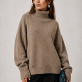 Sweater Elise camel — detalhe aproximado