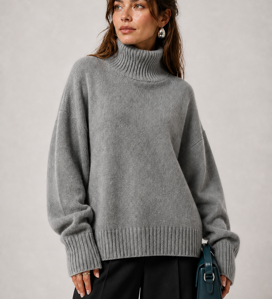 Sweater Elise cinza — detalhe aproximado