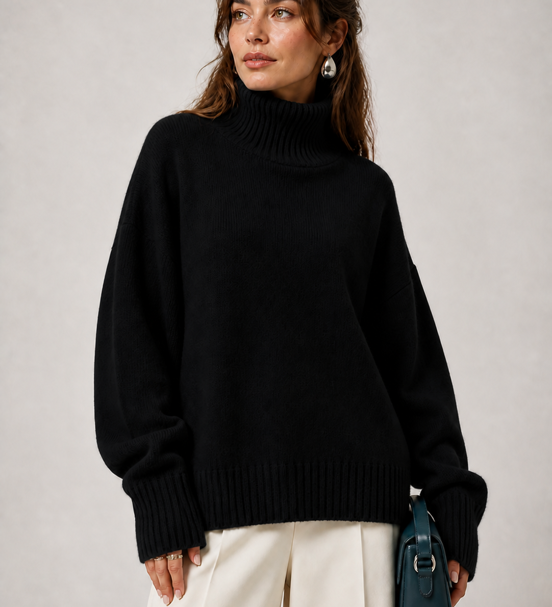 Sweater Elise preto — detalhe aproximado