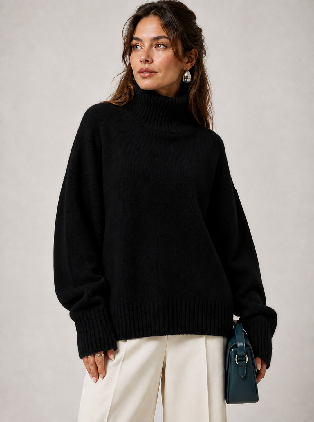 Sweater Elise preto — detalhe aproximado
