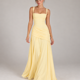 ENIE vestido maxi — amarelo principal com modelo